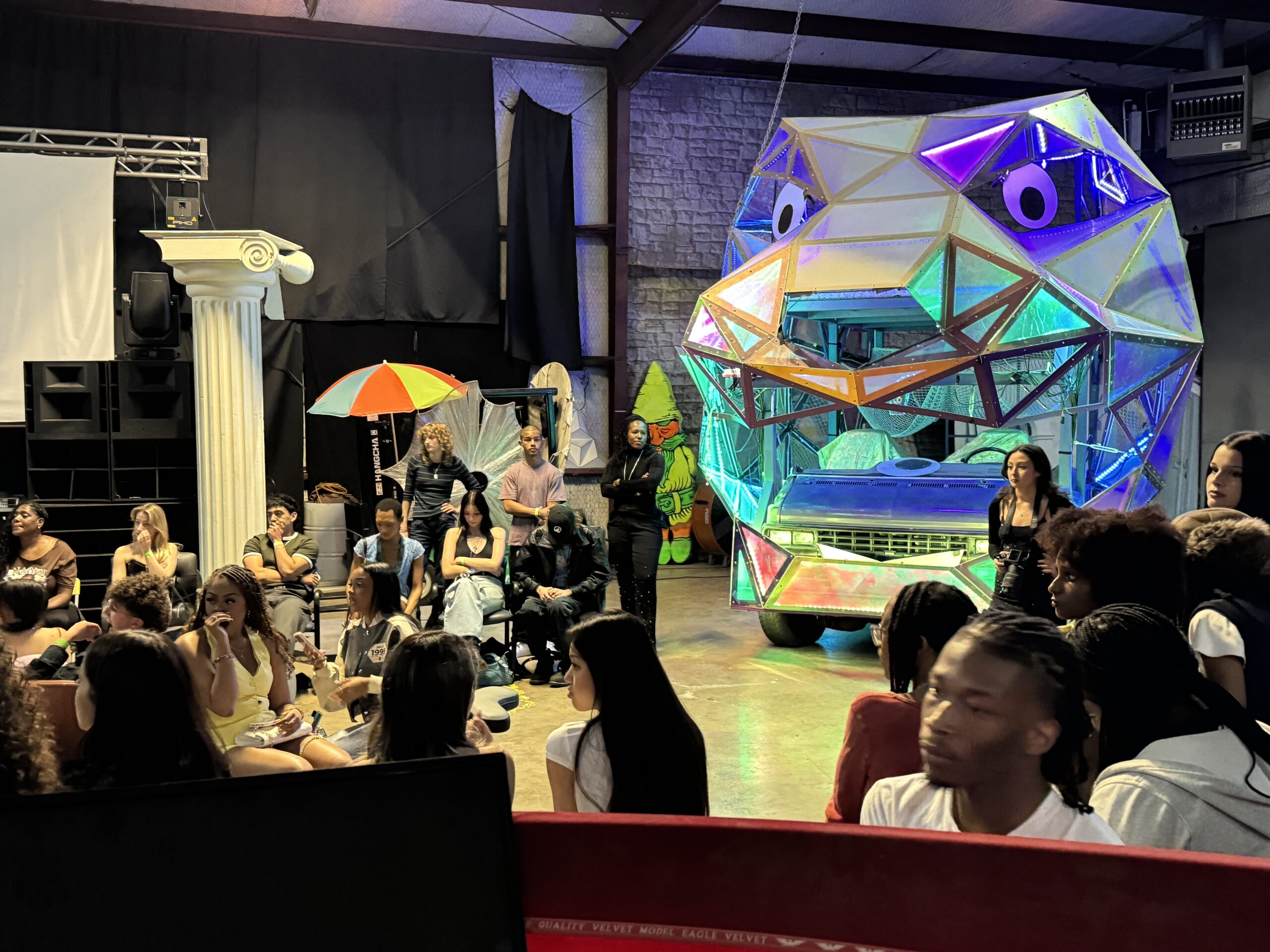 The hall lit up mid-event